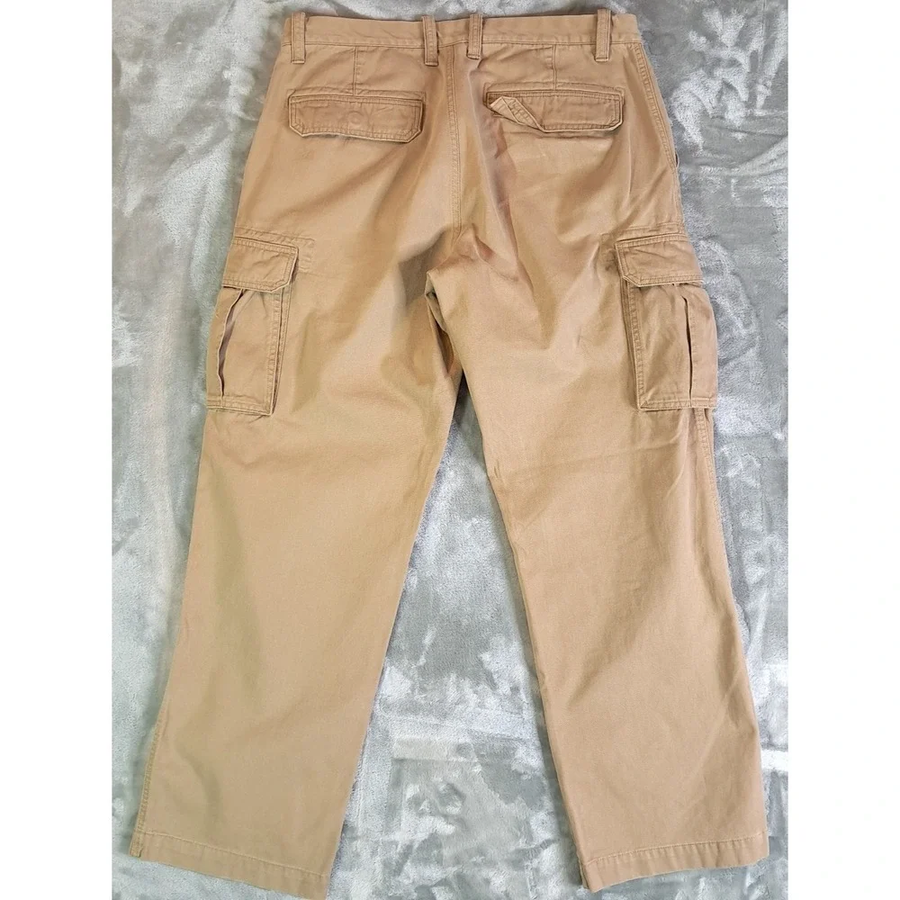 Sonoma Men Khaki Cargo Pants 36x34 Tan Cotton Casual Skater Gorpcore Vintage